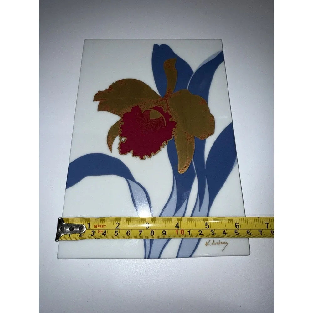 Noritake Japan Tile Flower Signed K.arakawa‎ Lilly R